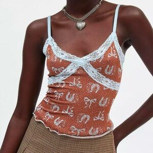 Urban Outfitters Western Lace Trim Cami Top